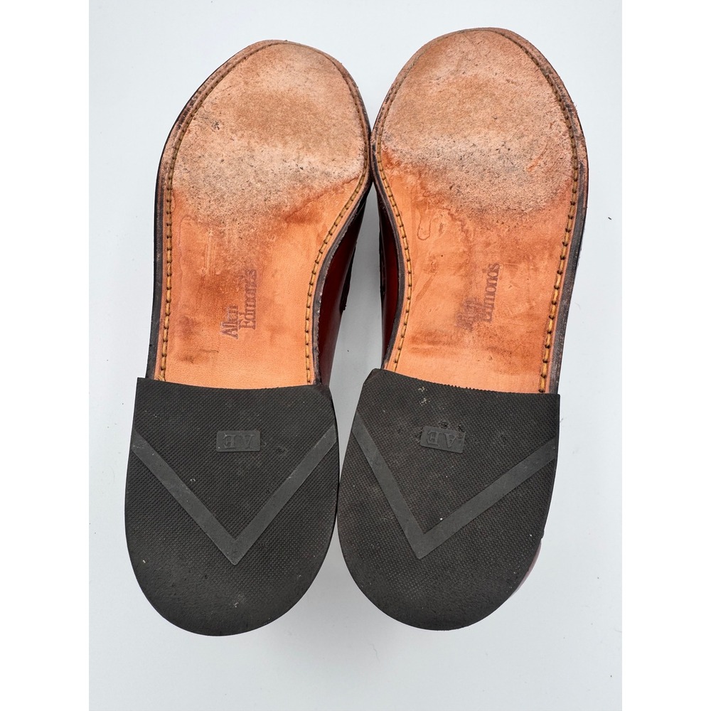 Allen Edmonds Maxfield Burgundy Leather Tassel Loafers Mens 10.5 E Woven 3336 - Picture 7 of 8
